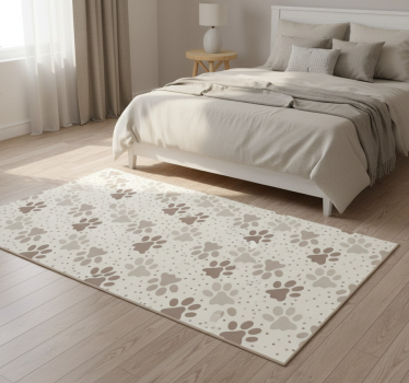Tapis vinyle chambre empreintes de pattes de chien - TenStickers