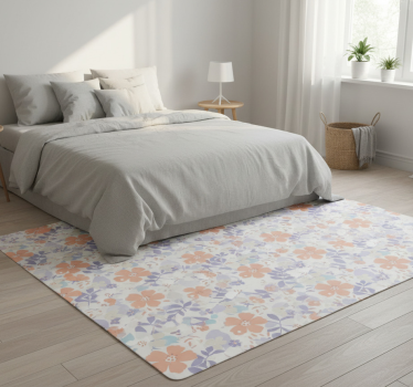 Tapis vinyle chambre fleurs originales style nordique - TenStickers