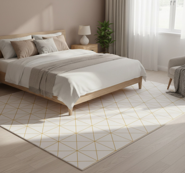 Tapis vinyle chambre géométrique doré - TenStickers