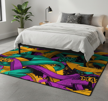 Tapis vinyle chambre graffiti mural réaliste - TenStickers