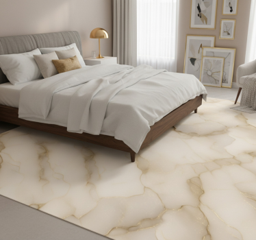 Tapis vinyle chambre marbre blanc et or luxe - TenStickers