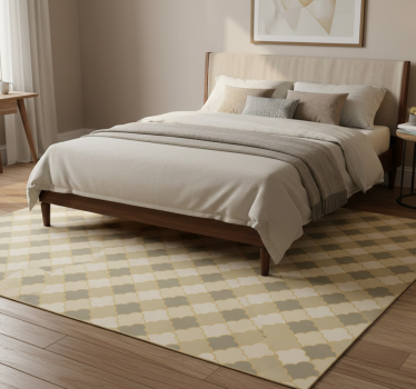 Tapis vinyle chambre motif art déco beige - TenStickers