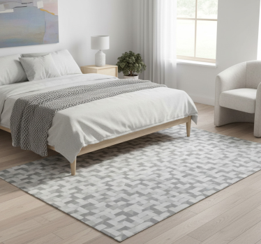 Tapis vinyle chambre motif cercles gris style nordique - TenStickers