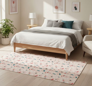 Tapis vinyle chambre motif effet terrazzo - TenStickers