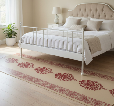 Tapis vinyle chambre motif floral beige provincial - TenStickers