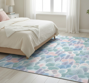 Tapis vinyle chambre motif forêt d'hiver pastel - TenStickers
