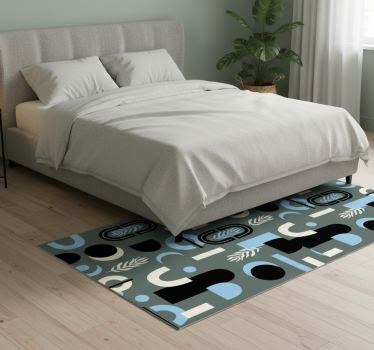 Tapis vinyle chambre motif géométrique abstrait - TenStickers