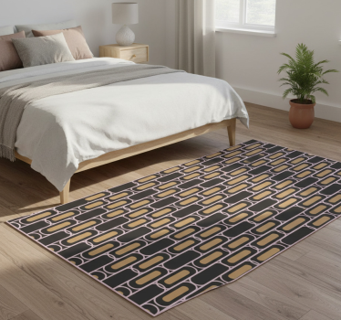 Tapis vinyle chambre motif géométrique rose et marron - TenStickers