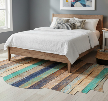 Tapis vinyle chambre motif lattes de bois marron - TenStickers