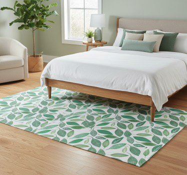 Tapis vinyle chambre motif nature feuilles vertes - TenStickers