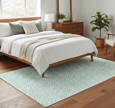 Tapis vinyle chambre motif nature vert et blanc - TenStickers