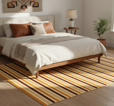 Tapis vinyle chambre motif rétro orange et marron - TenStickers