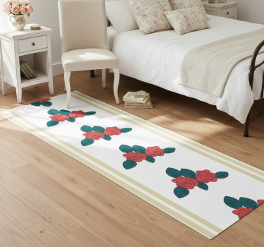 Tapis vinyle chambre motif roses rouges shabby chic - TenStickers