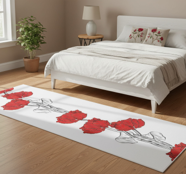 Tapis vinyle chambre motif tulipes rouges verticales - TenStickers