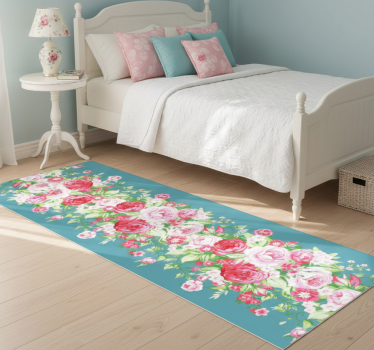 Tapis vinyle chambre motif turquoise shabby chic - TenStickers