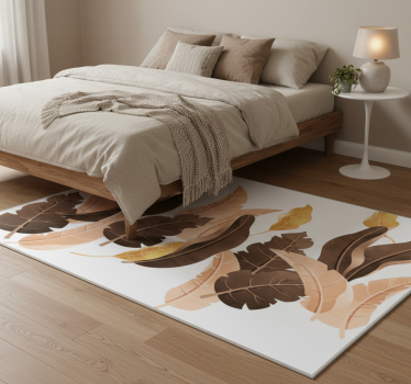 Tapis vinyle chambre plantes beige savannah - TenStickers