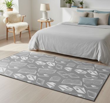 Tapis vinyle chambre poème gris style nordique - TenStickers