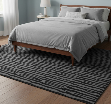 Tapis vinyle chambre rayures ondulées grises et noires - TenStickers