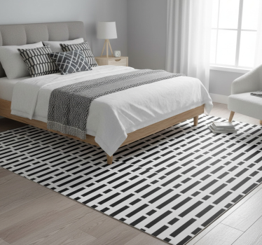 Tapis vinyle chambre rectangles noir et blanc nordiques - TenStickers