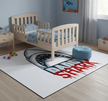 Tapis vinyle chambre requin papa - TenStickers