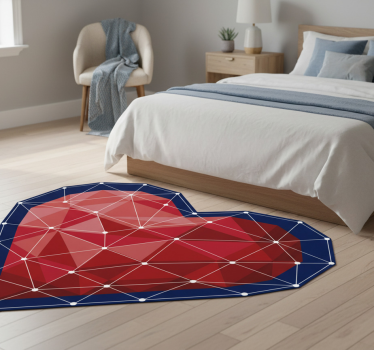 Tapis vinyle chambre sticker cœur géométrique origami - TenStickers