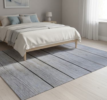 Tapis vinyle chambre style nordique bois brut gris - TenStickers
