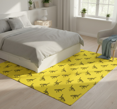 Tapis vinyle chambre symboles de brachiosaurus jaune - TenStickers