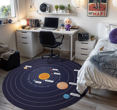 Tapis vinyle chambre système solaire - TenStickers