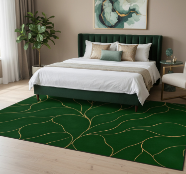 Tapis vinyle chambre texture marbre vert et or - TenStickers