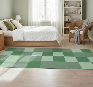 Tapis vinyle chambre tons de carreaux verts - TenStickers