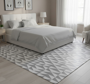 Tapis vinyle chambre triangles gris - TenStickers