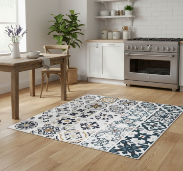 Tapis vinyle cuisine autocollants carreaux vintage - TenStickers