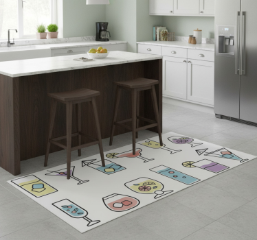 Tapis vinyle cuisine autocollants cocktails - TenStickers