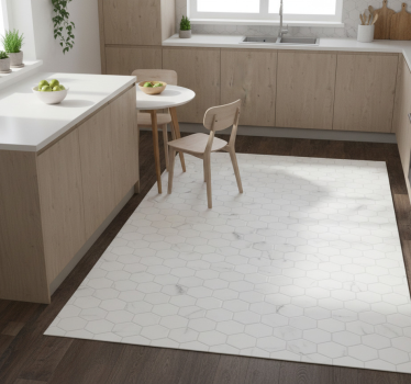 Tapis vinyle cuisine carreaux hexagonaux gris élégants - TenStickers