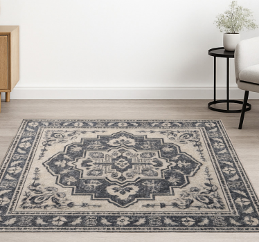Tapis vinyle salon carrelage beige élégant - TenStickers