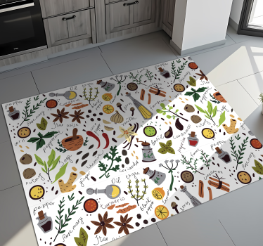 Tapis vinyle cuisine conception d'illustration d'épices - TenStickers