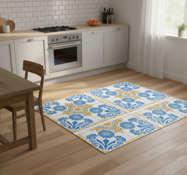 Tapis vinyle cuisine design carreaux ciment marocains - TenStickers