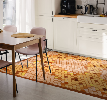 Tapis vinyle cuisine design hexagonal en nid d'abeille - TenStickers