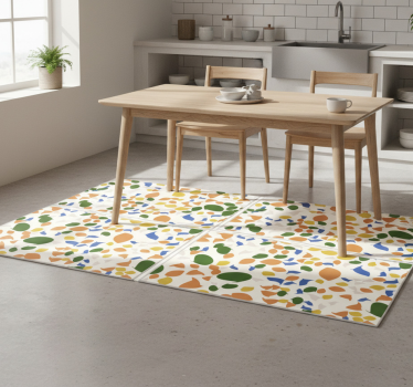 Tapis vinyle cuisine effet carrelage terrazo - TenStickers