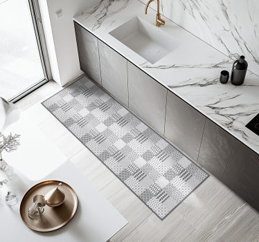Tapis vinyle cuisine effet de tuile géométrique - TenStickers