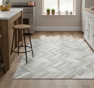 Tapis vinyle cuisine effet planches rustiques - TenStickers
