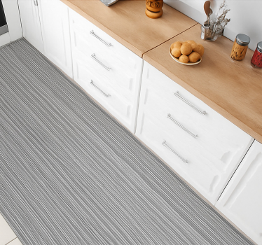 Tapis vinyle cuisine gris à fines rayures - TenStickers