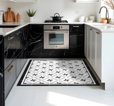 Tapis vinyle cuisine hydraulique noir - TenStickers