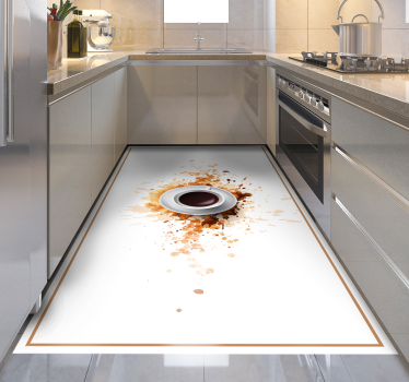 Tapis vinyle cuisine illusion de café renversé - TenStickers