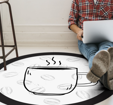 Tapis vinyle cuisine illustration de tasse à café - TenStickers