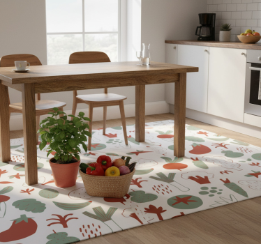 Tapis vinyle cuisine légumes colorés - TenStickers