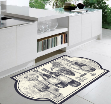 Tapis vinyle cuisine l'élégance sur le thème du vin - TenStickers