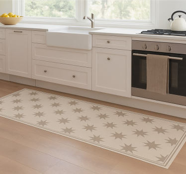 Tapis vinyle cuisine motif beige étoilé - TenStickers