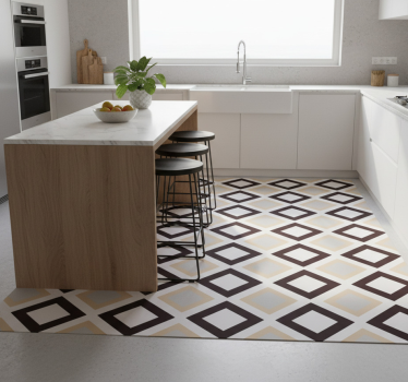 Tapis vinyle cuisine motif ciment vintage carré - TenStickers