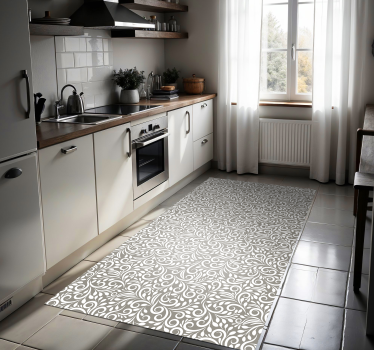 Tapis vinyle cuisine motif gris ruskin - TenStickers